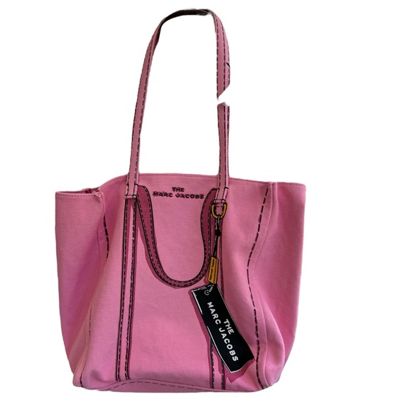 MARC JACOBS The Trompe L’oeil Tag tote bag in Pink canvas - Picture 8 of 8